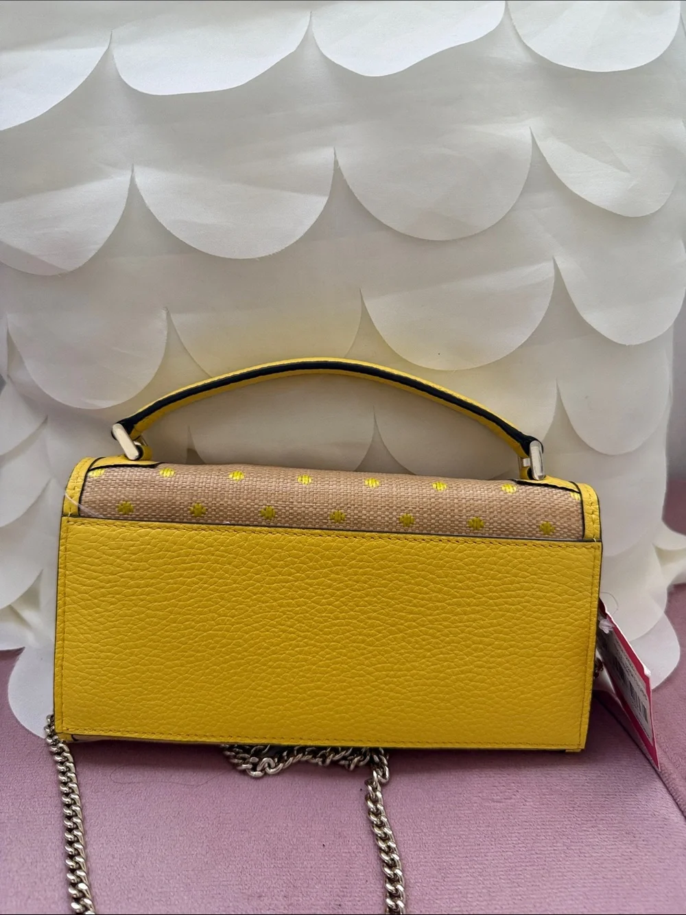 kate spade Beige Crossbody with Yellow Trim and Polka Dot Detail